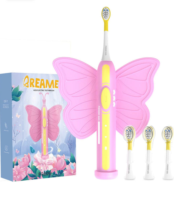 Kids Electric Toothbrushes (Pink-Butterfly)