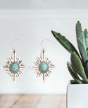 Turquoise decor drop earrings