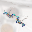 Blue Dachshund Dog Earrings