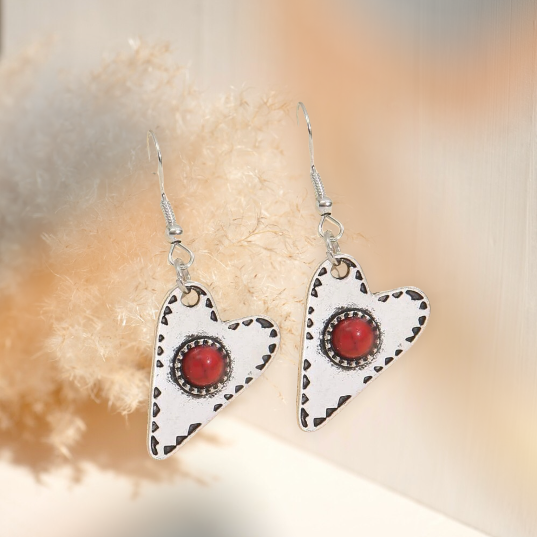 Heart drop earrings