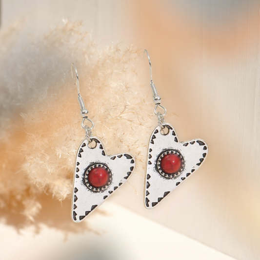 Heart drop earrings