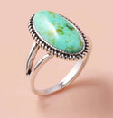 Green turquoise inspired oval detail ring. Size 8. - Christina’s unique boutique LLC