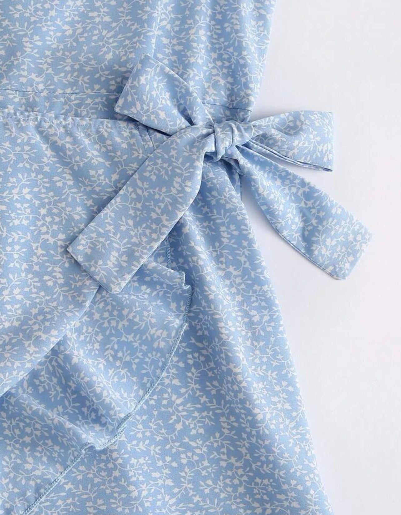 Girls Ruffle Trim Tie Side Ditsy Floral Slip Dress