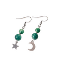 Moon & star drop earrings