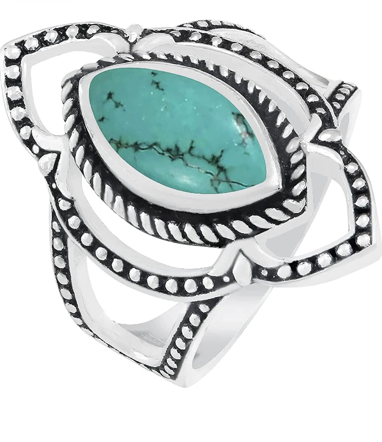 Sterling Silver Plated Genuine Gemstone solitaire ring