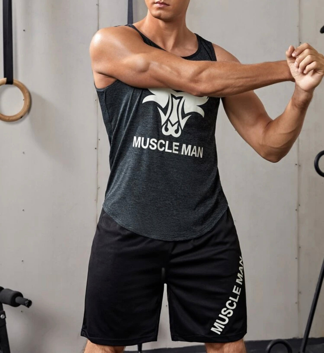 Men’s bull & letter graphic sports tank & shorts - Christina’s unique boutique LLC