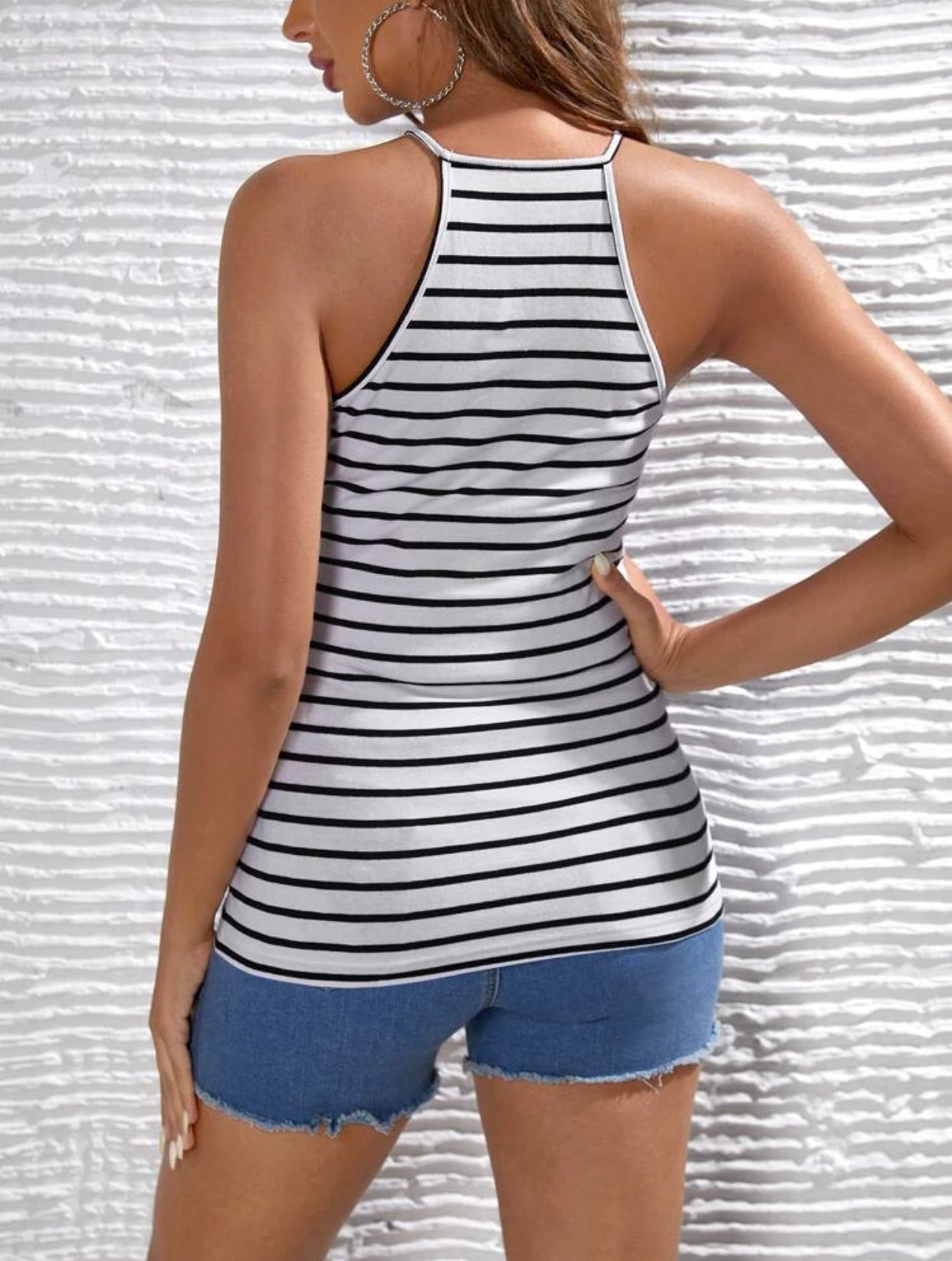 Maternity striped halter top