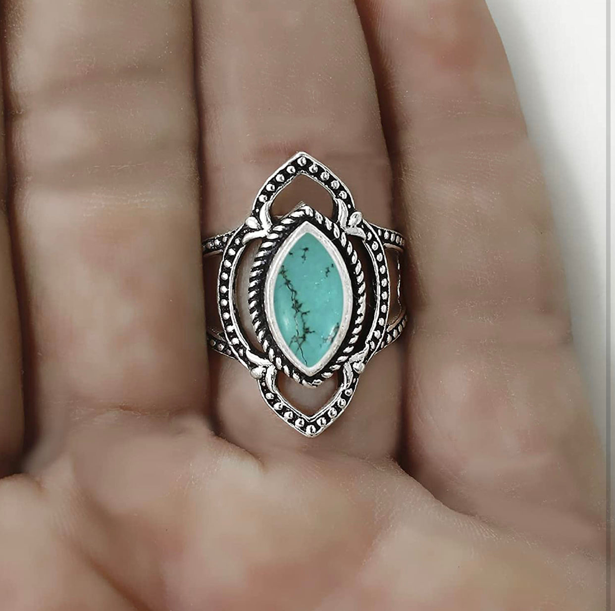 Sterling Silver Plated Genuine Gemstone solitaire ring