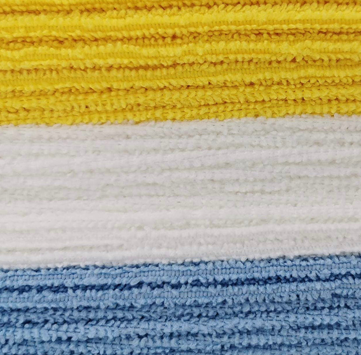 Microfiber Cleaning Cloths, Non-Abrasive, Reusable and Washable - Pack of 24, 12 x16-Inch, Blue, White and Yellow