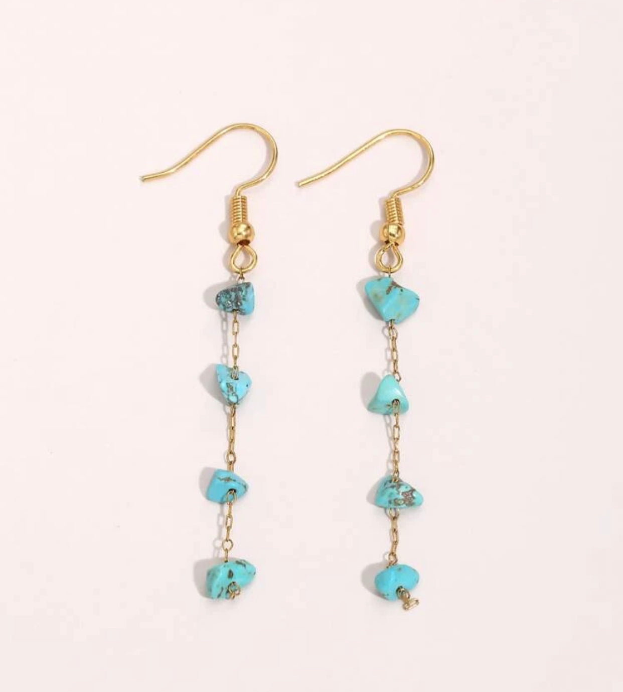 Turquoise stone dangle earrings