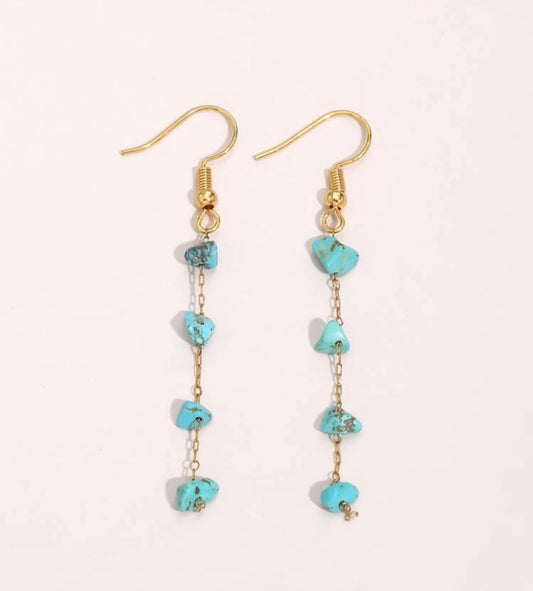 Turquoise stone dangle earrings