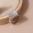 Quartz Crystal decor ring. Size 8.