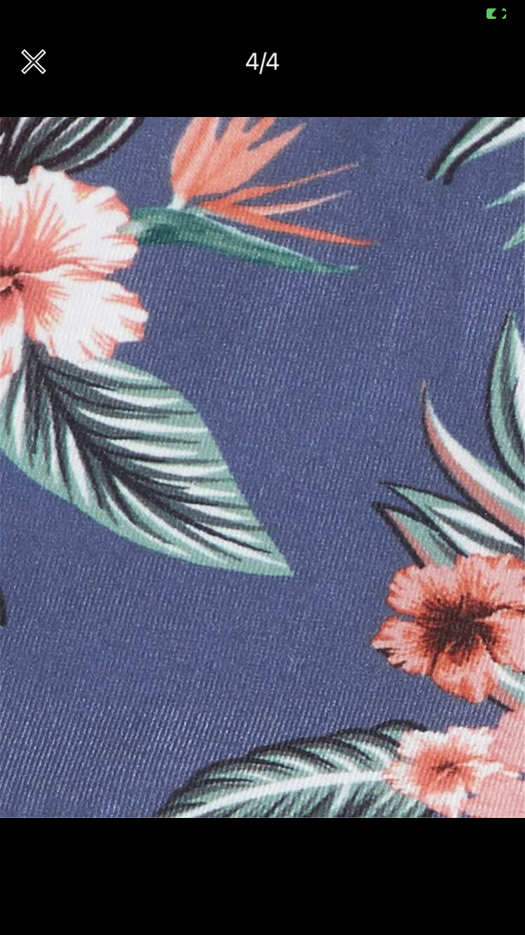 Men Tropical Print Tee & Drawstring Waist Shorts