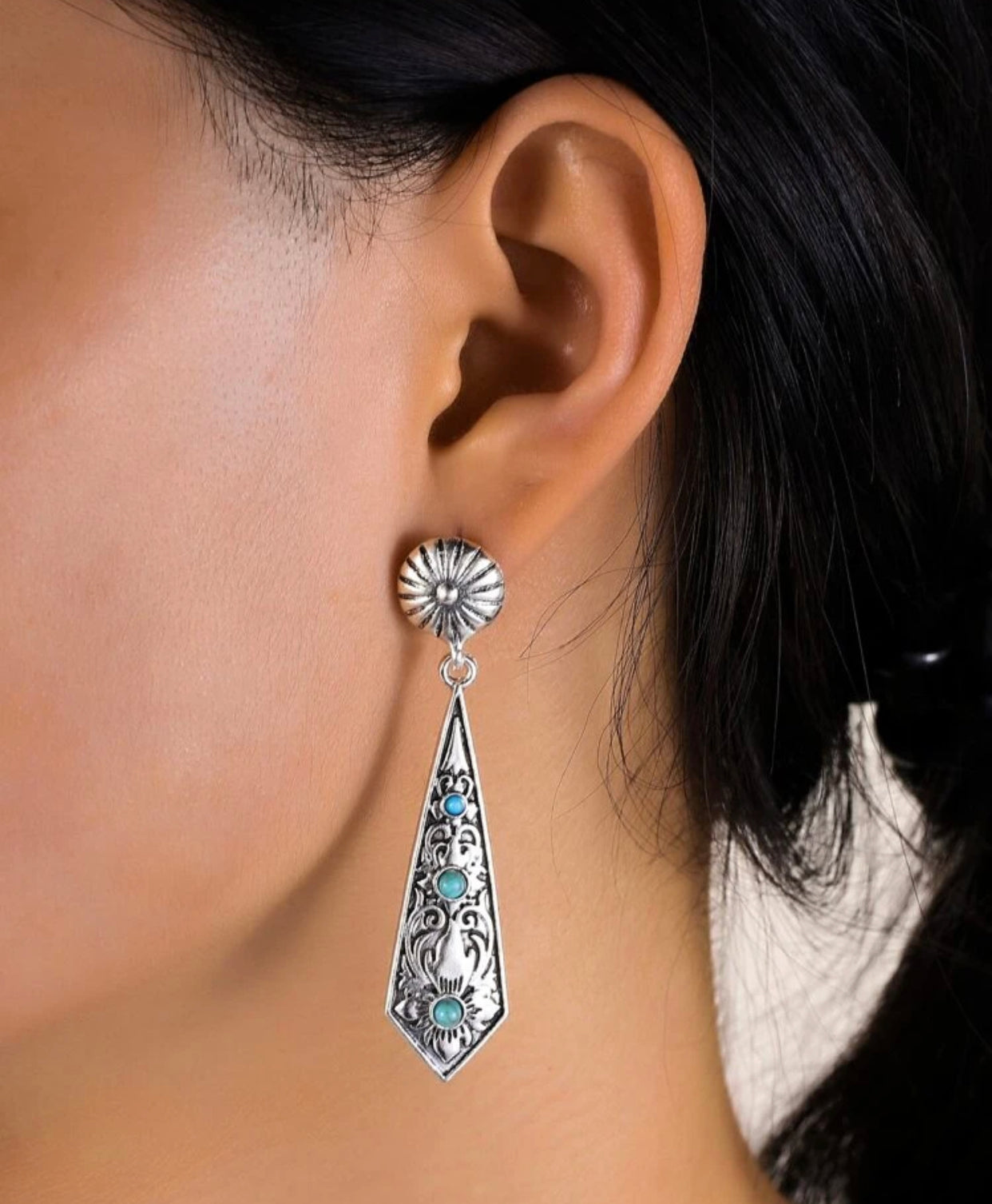 Turquoise decor drop earrings - Christina’s unique boutique LLC