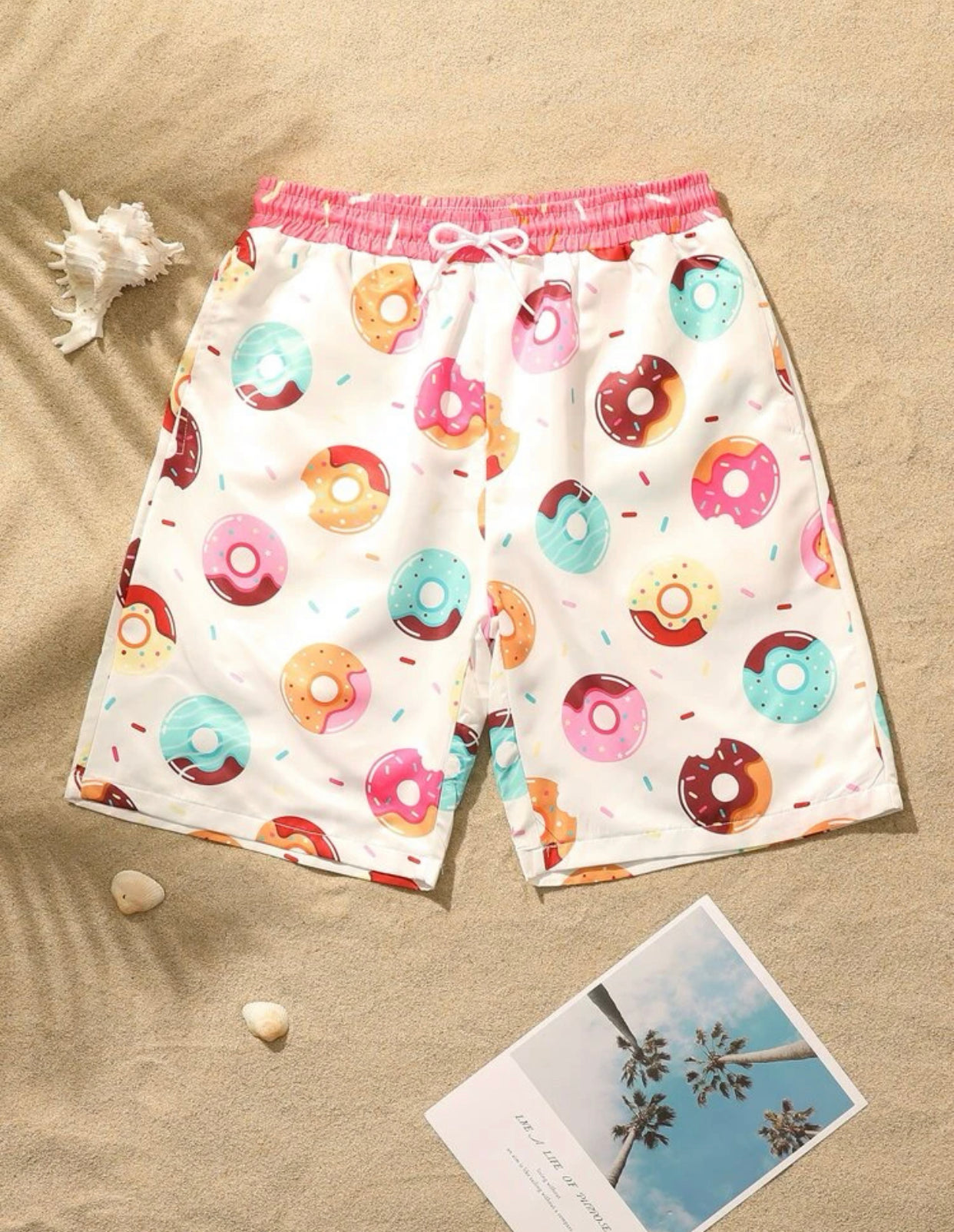 Men’s donut print swim trunks