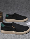 Men’s letter patch decor slip on shoes