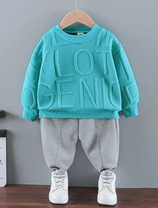 Toddler boys letter graphic sweatshirt & sweatpants
