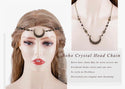Boho Crescent Moon Head Chain Vintage Crystal necklace or headpiece