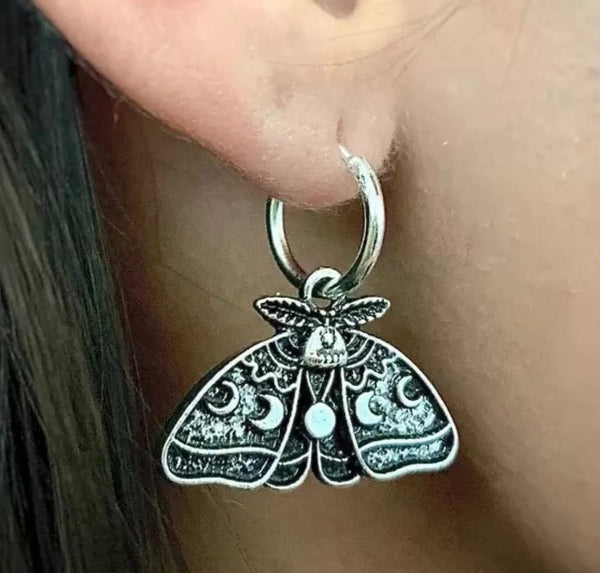 Luna Moth Hoops Earrings