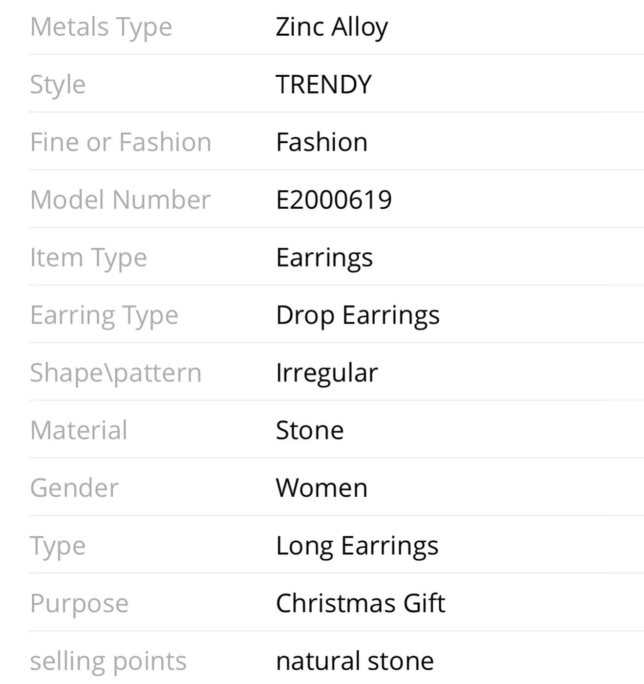 Colorful Long Irregular Natural Stone Earrings High-quality Handmade Drop Earrings.