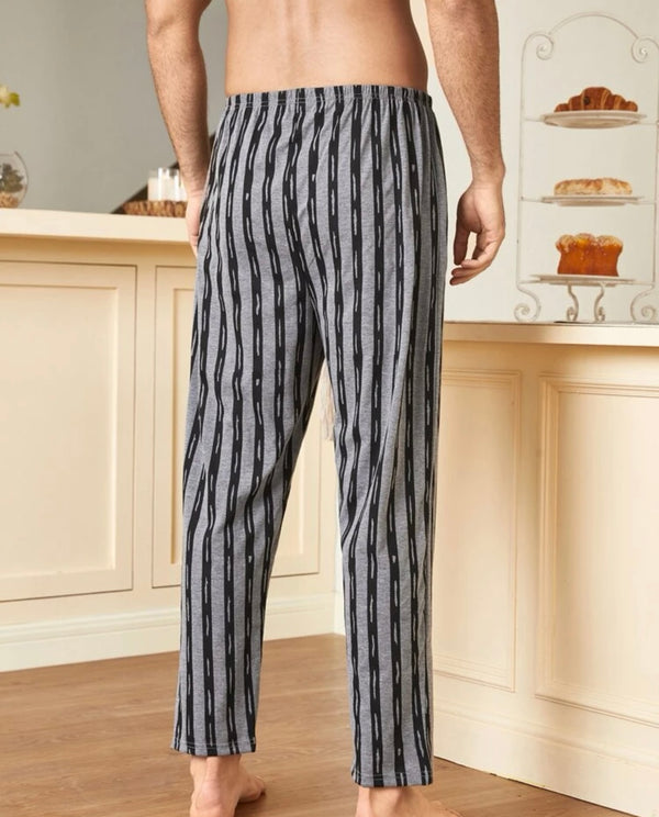 Men striped print sleep pants