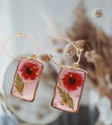 Floral patterned drop earrings