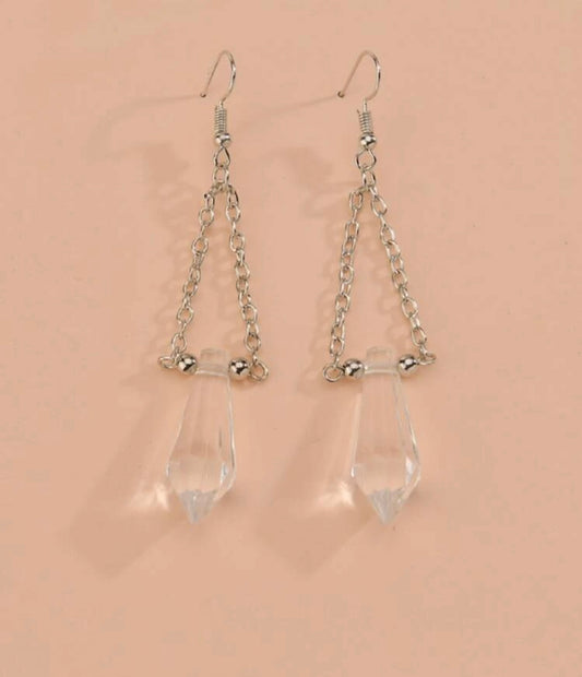 Clear geometric dangle earrings