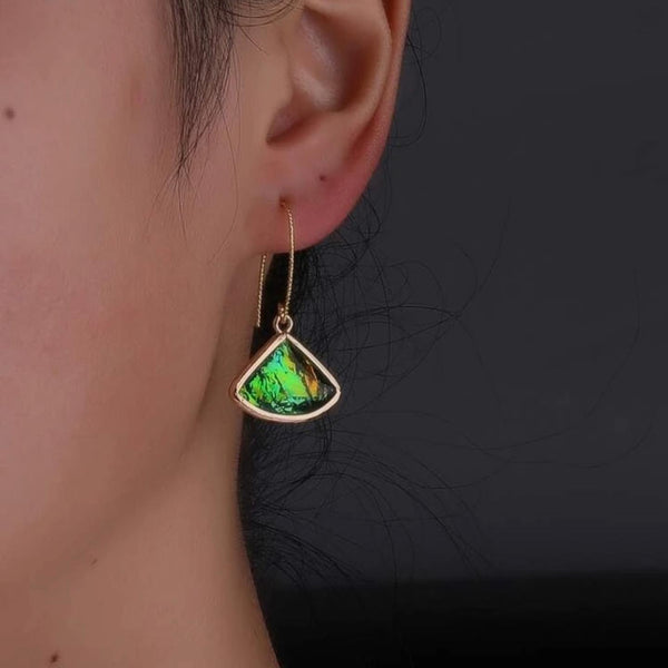 Gemstone decor drop earrings
