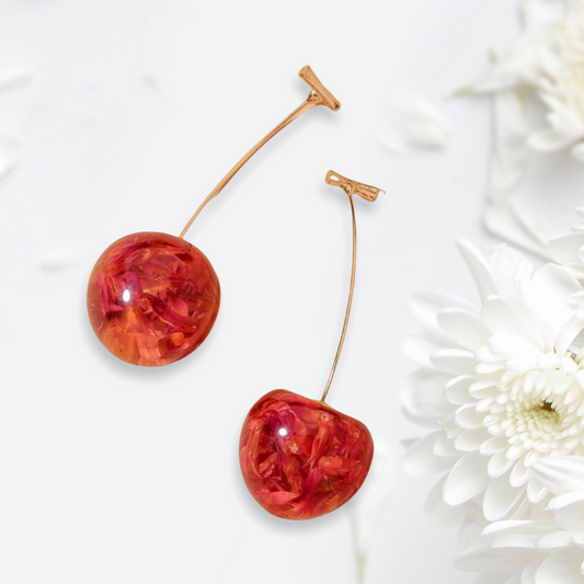 Cherry design drop earrings