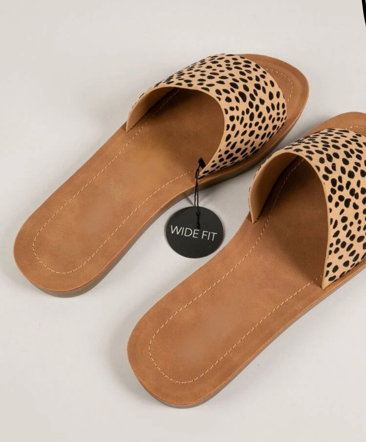 Pleather wide fit slipper sandals