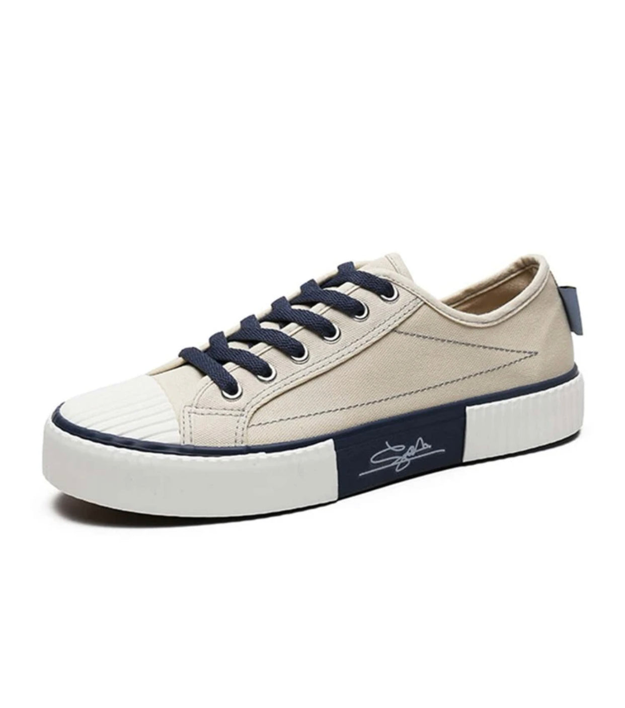 Men’s colorblock lace-up front canvas shoes
