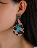 Turquoise decor drop earrings