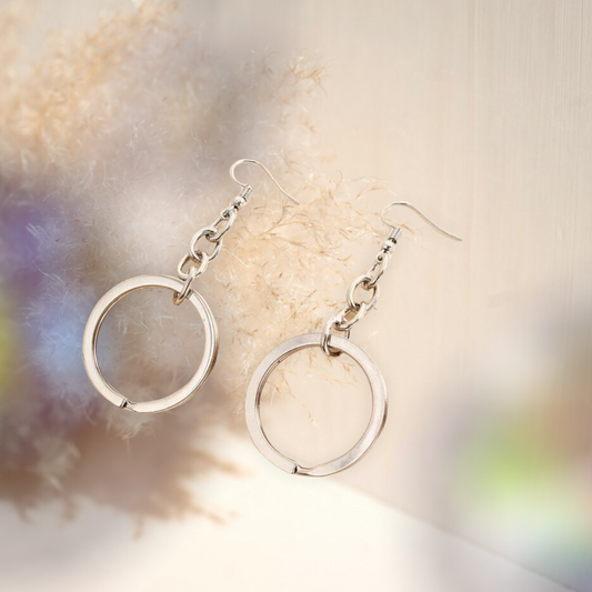 Round decor dangle earrings
