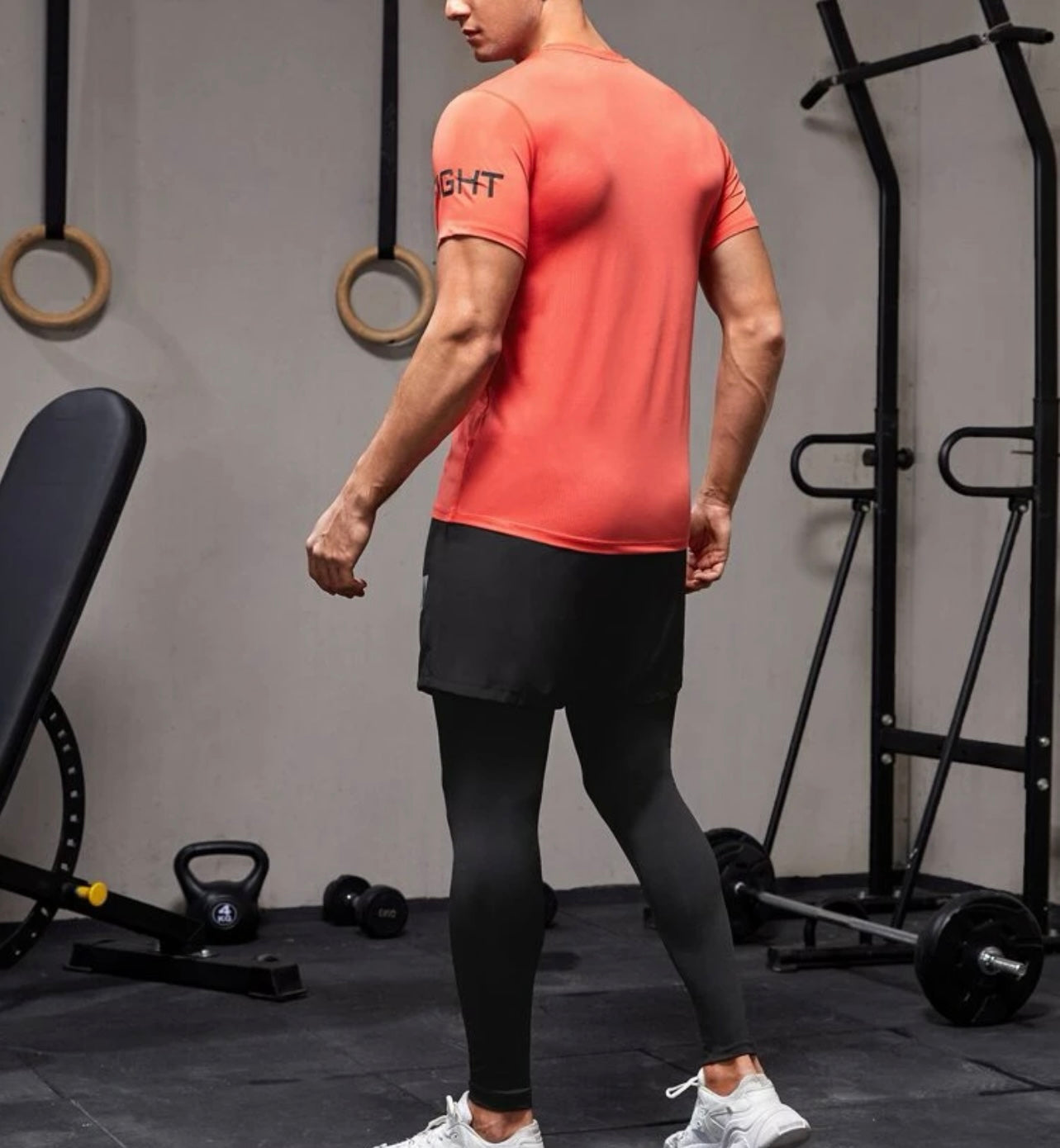 Men letter graphic 2 in 1 sports set