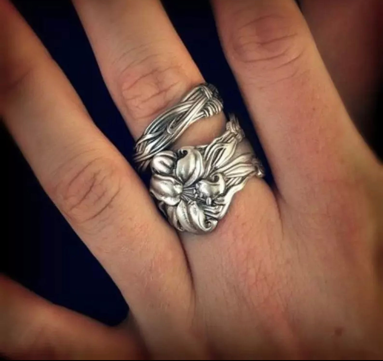 Spoon Ring, Tiger Lily Ring. Size 8