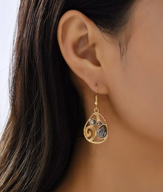 Rhinestone decor earrings