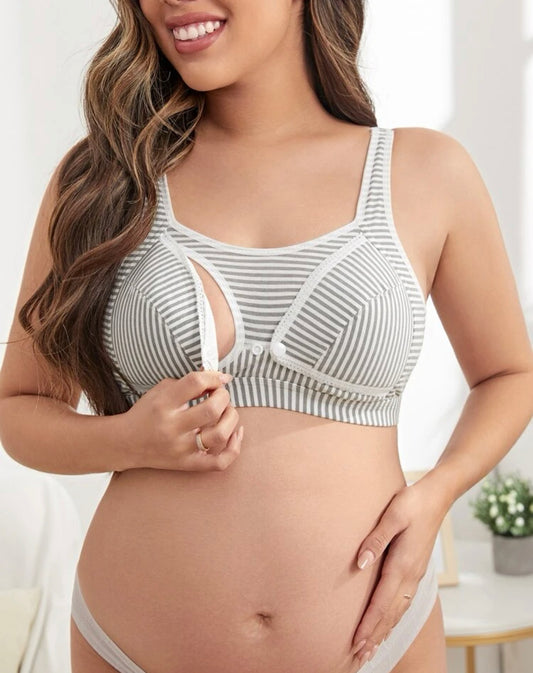 Maternity Striped Nursing Bra