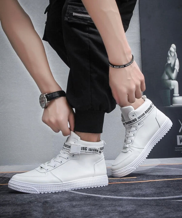 Men High Top Lace-up Front Skate Shoes