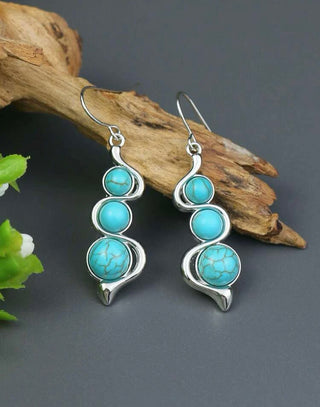 Turquoise decor structured drop earrings