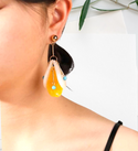 Flower design drop earrings