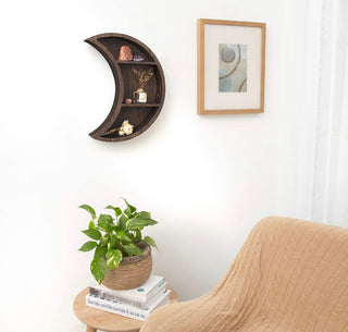 Wall Mounted wooden Moon Shelf - Christina’s unique boutique LLC