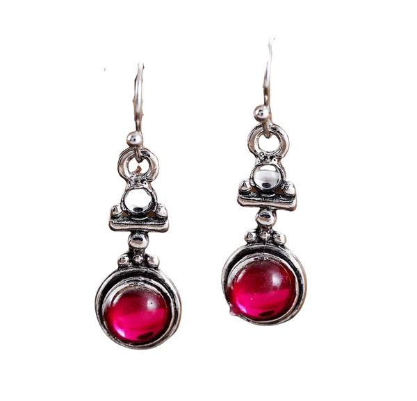 Vintage Moonstone Pink Stone Earrings for Women