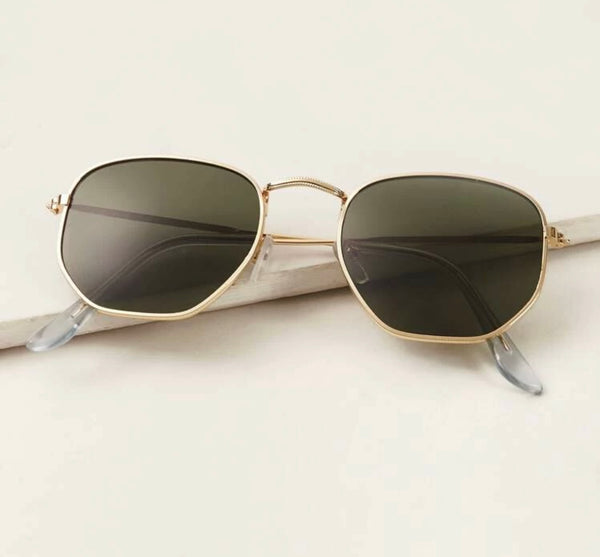 Polygon metal frame sunglasses - Christina’s unique boutique LLC