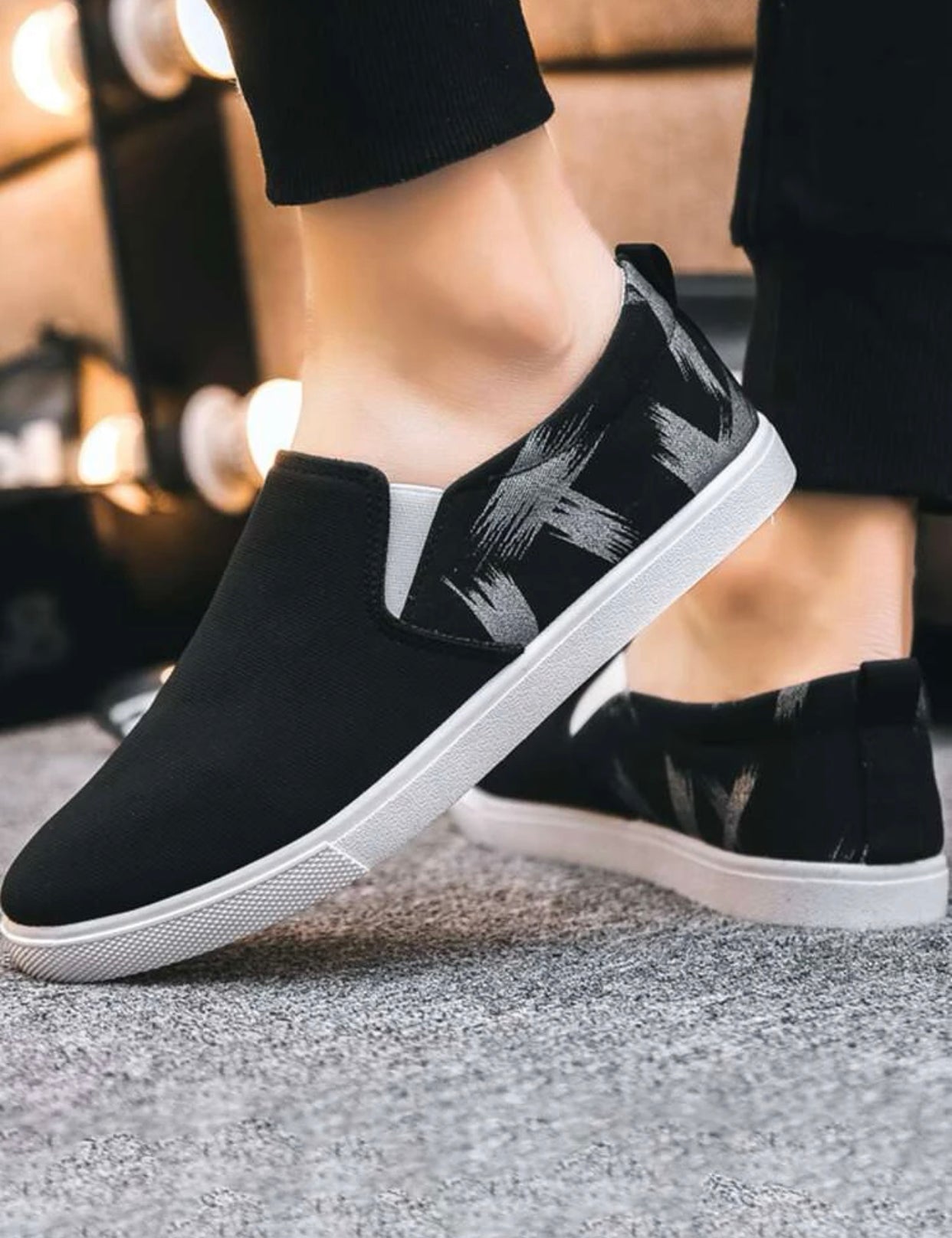 Men’s graphic slip on loafers