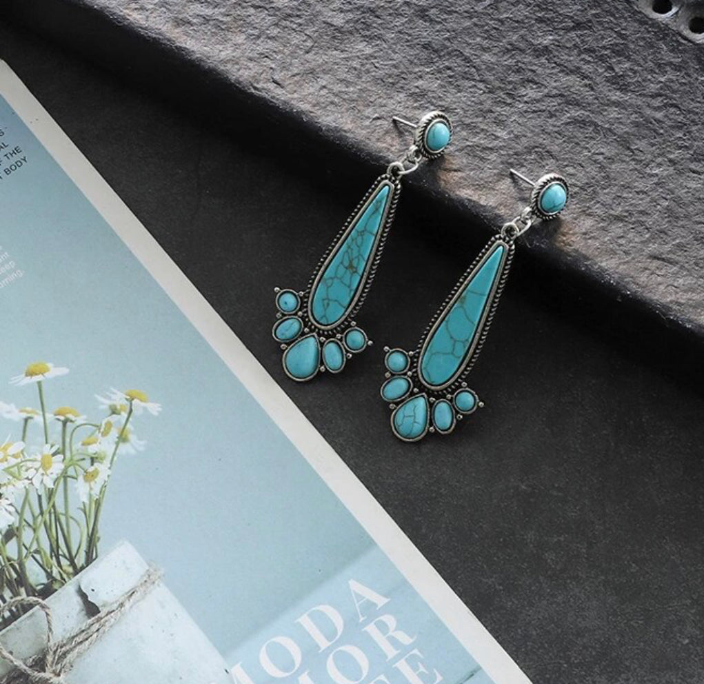 New Synthetic Turquoises Earring For Women.
