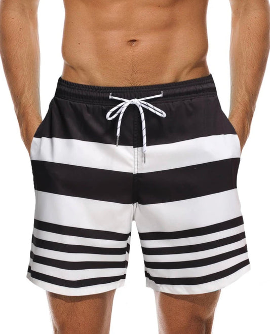 Men’s striped drawstring waist swim trunks - Christina’s unique boutique LLC