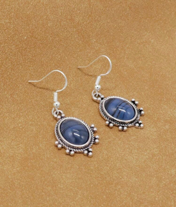 Lapis lazuli inspired dangle earrings