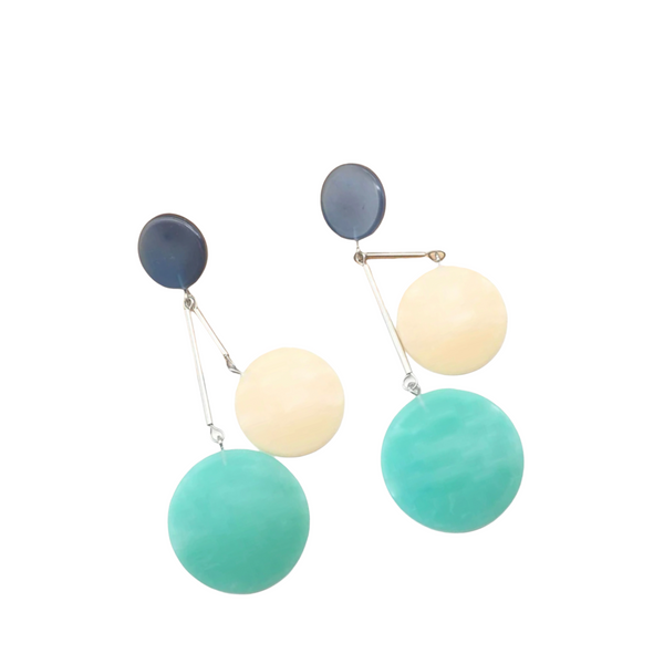 Multicolor round drop earrings