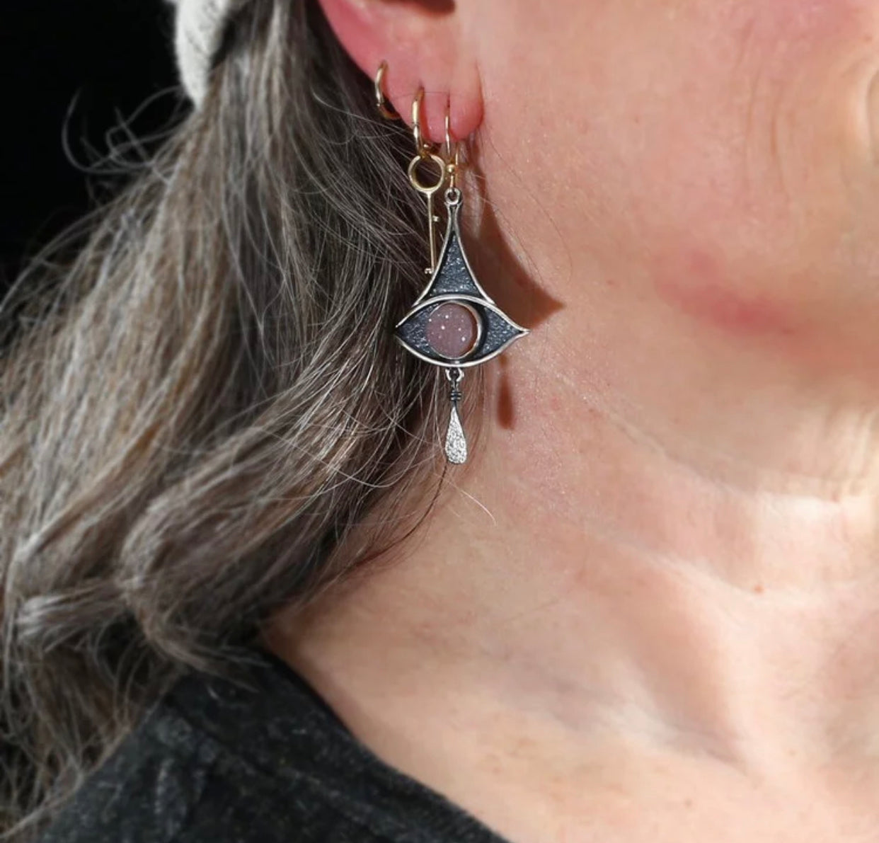 One-of-a-Kind- Fire Labradorite Earrings Bohemian Style Earrings