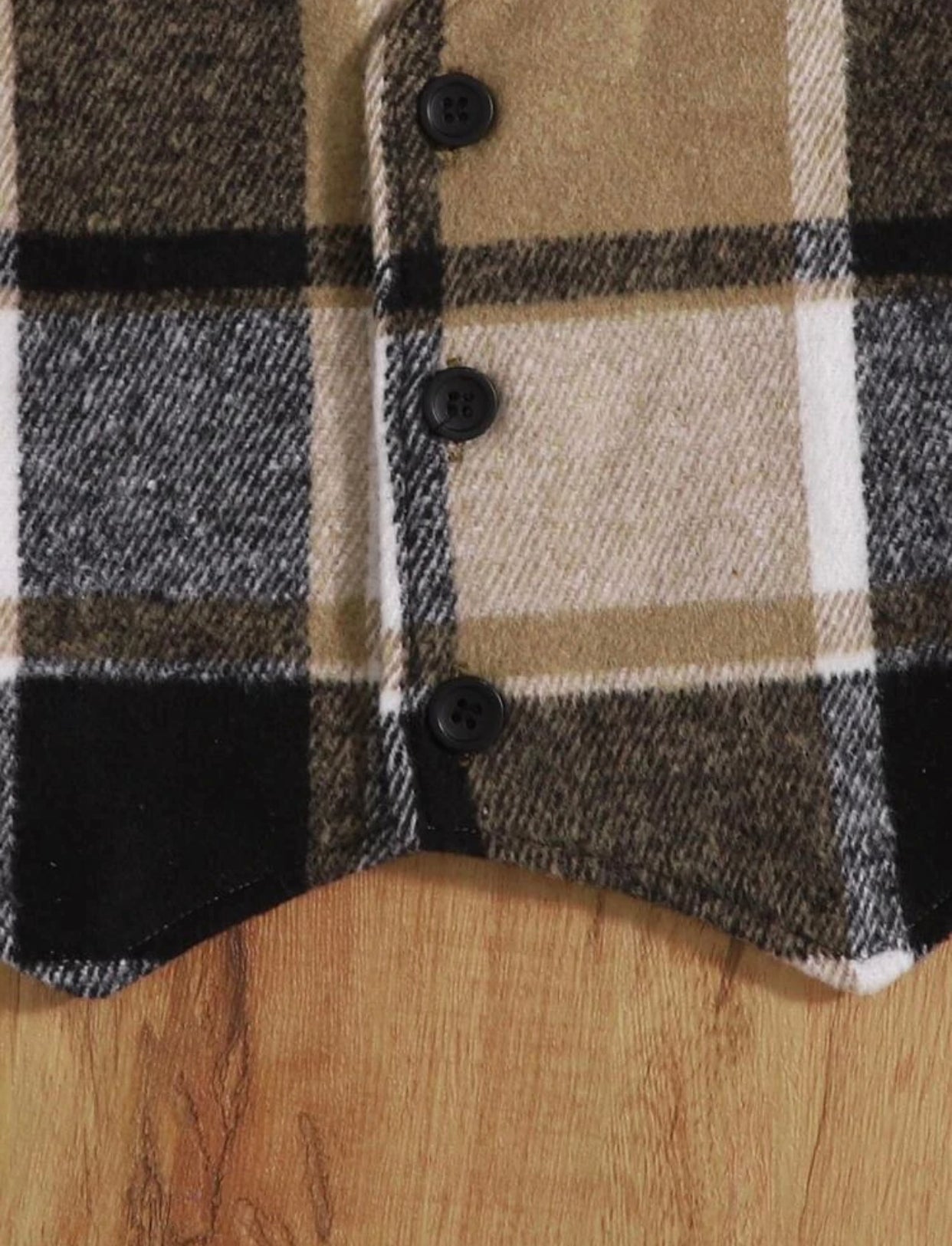 Toddler boys plaid vest jacket & pants and shirt